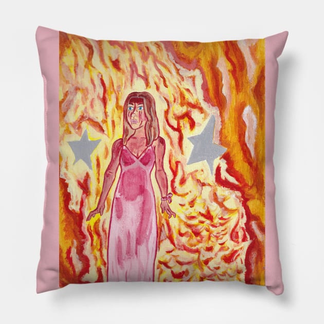 Carrie White- Prom Queen Pillow by tesiamarieart