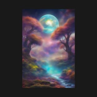 Moon Between Trees T-Shirt