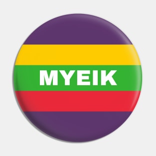 Myeik City in Myanmar Flag Colors Pin