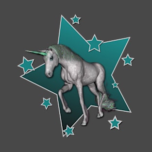 Teal Unicorn Stars T-Shirt