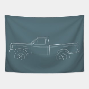 1987 Ford F-150 4x4 - profile stencil, white Tapestry