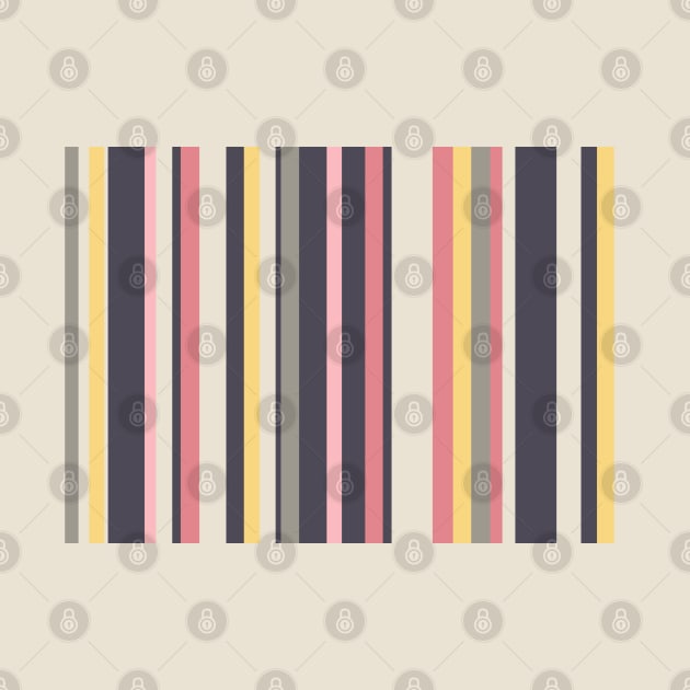 Soft stripes in cream, yellow, charcoal, pink and grey by NattyDesigns