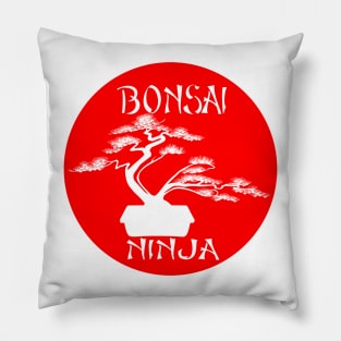 Lettering 'BONSAI NINJA' with bonsai tree with stylish font; ideal gift Pillow