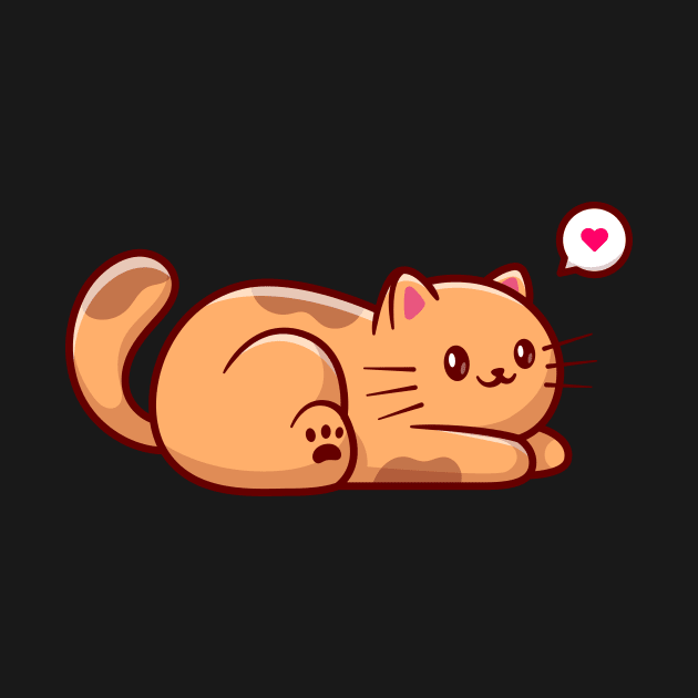 Cute Cat Laying Down On The Floor Cartoon by Catalyst Labs