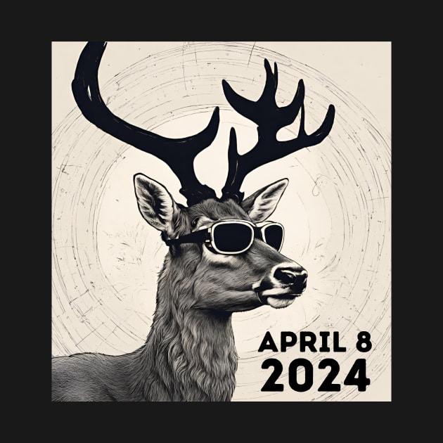 2024 Total Solar Eclipse April 8 Eclipse Watching Deer Buck by Little Duck Designs