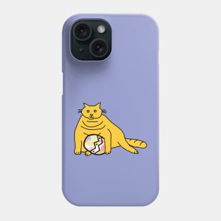 Chonk Cat Holding Large Easter Egg Phone Case