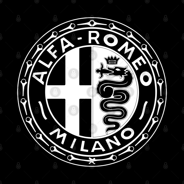 Alfa Romeo Milano Vintage BW logo by fmDisegno