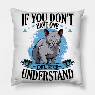 Russian Blue Cat Pillow