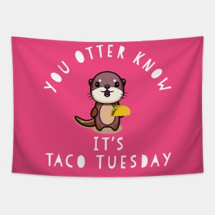 Funny Taco Tuesday You Otter Know Chibi Cute Kids Food Gift Tapestry