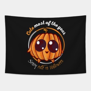 Scary cute pumpkin Tapestry