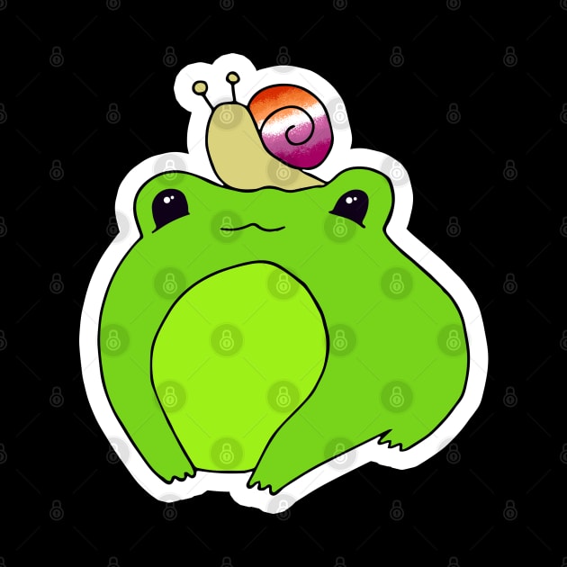 Lesbian pride frog by Gumdrop