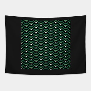 Seigaiha Green Pattern Tapestry