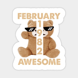 February 1982 Awesome Bear Cute Birthday Magnet