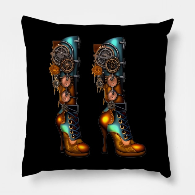 Step into the Future of Style with our Incredible Print-on-Demand Boots Pillow by BlackCricketdesign