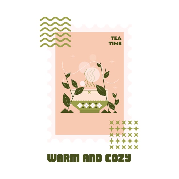 Tea Time Tea Lover Tea Party Stamp Stamps by Tip Top Tee's