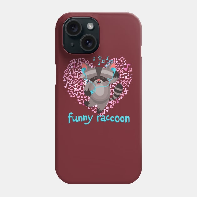 Funny Raccoon Phone Case by Mako Design 