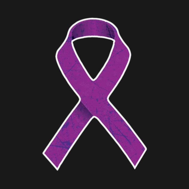 Illness Awareness Shirt - Purple Ribbon for Support by mangobanana