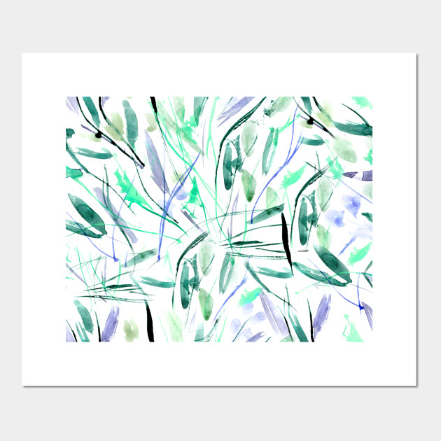 Tuscan Bushes Watercolor Leaves Abstract Nature Leaves