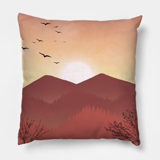 Mountain sunset Pillow