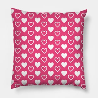 Pink and White Hearts Repeated Pattern 085#001 Pillow