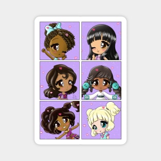 Diverse Girls Chibi Magnet