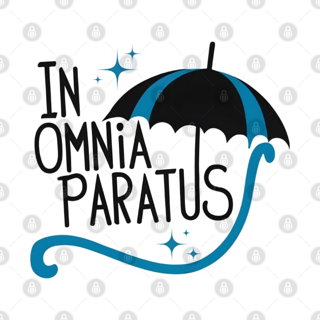 In Omnia Paratus - Umbrella and Scarf - Typography by Fenay-Designs