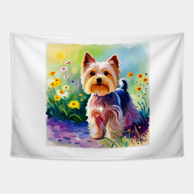 Your Friendly Neighborhood Yorkie Tapestry by DestructoKitty