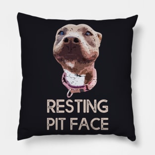 Funny Dog Resting Pit Face Retro Pillow