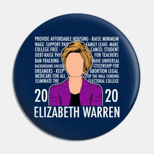 Elizabeth Warren 2020 Platform List Pin