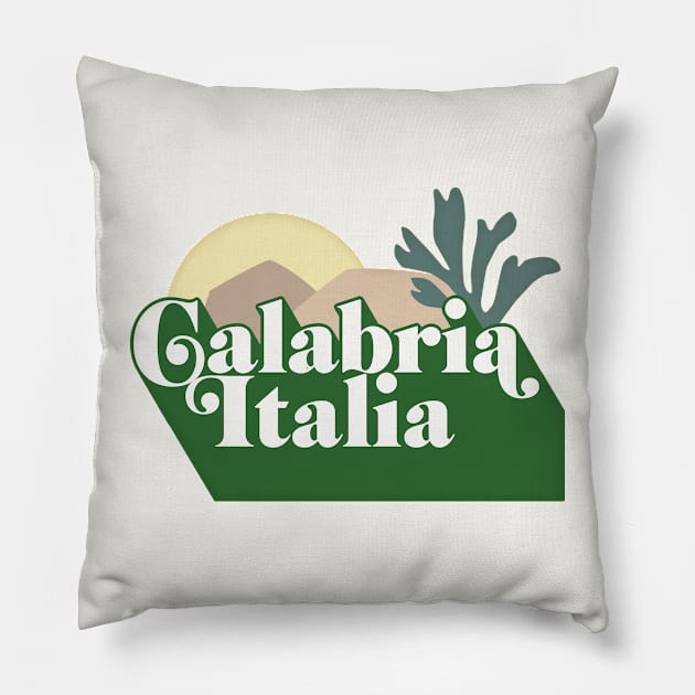 Calabria, Italia  // Original Retro Design Pillow by DankFutura