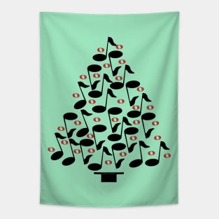 Black Musical Christmas Tree Tapestry