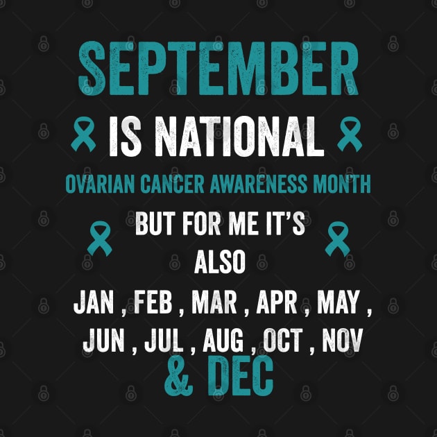 September is national ovarian cancer awareness month but for me - teal ribbon awareness by Merchpasha1