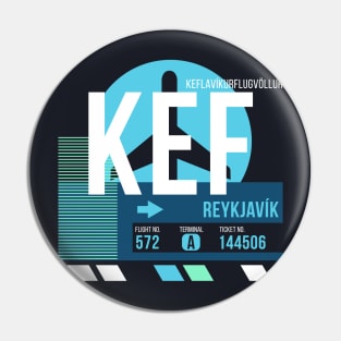 Reykjavik (KEF) Airport Code Baggage Tag Pin