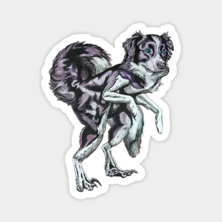 Border Collie Velociraptor Magnet