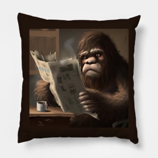 Bigfoot Enjoys Espresso and the News at Cafe Pillow