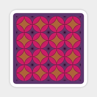 Purple and Pink Vintage Circles Magnet