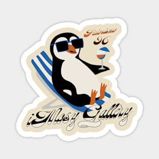 Penguin tshirt, Penguin Chilling, Penguin with glasses, 96' Magnet