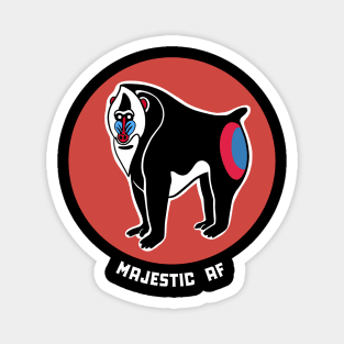 Mandrill monkey. Funny majestic dude. Stylized design Magnet