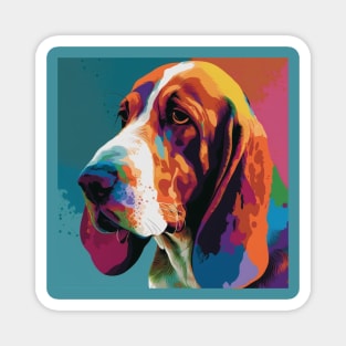 Basset Hound Pop Art Design Magnet