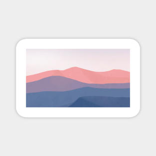 blue and pink mountain Magnet