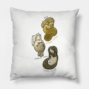 Three mermaid Selkie: a beaver siren, a seal siren, a otter siren Pillow