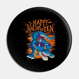 Halloween Happy Halloween Witch Dinosaur Costume Pin