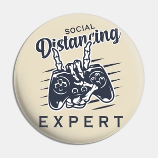 Awesome Social Distancing Expert Gaming Hand Skeleton Pin