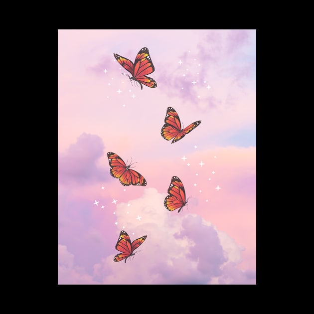 Butterflies background design by birdieee_house