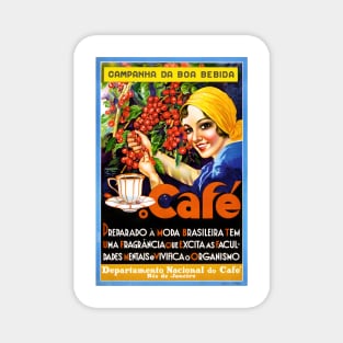 Vintage Travel Poster Brazil Cafe Magnet