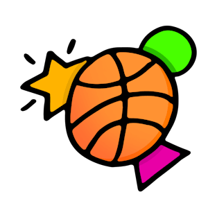 Basketball Doodle Art Sticker T-Shirt