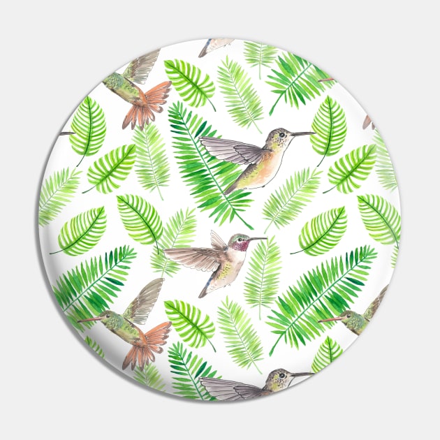 Hummingbirds and tropical leaves Pin by katerinamk