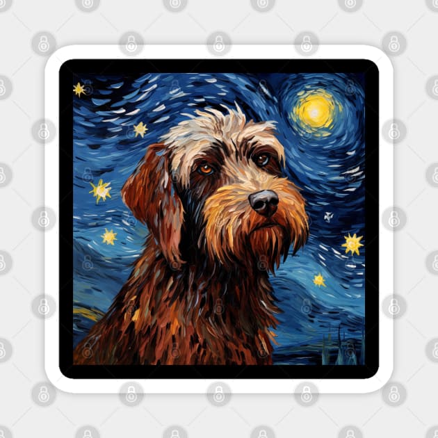 Wirehaired Pointing Griffon Night Magnet by NatashaCuteShop
