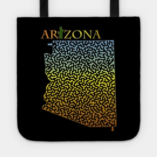 Arizona State Outline Desert Themed Maze & Labyrinth Tote