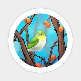 Minhwa: A White-Eye on  the Bo Tree A Type (Korean traditional/folk art) Magnet